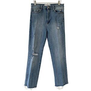 just black women's jeans denim 29 light wash distressed straight leg